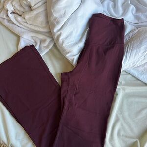 Lululemon wine red flare pants